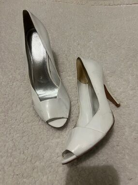 Aldo White Peep-Toe Heels